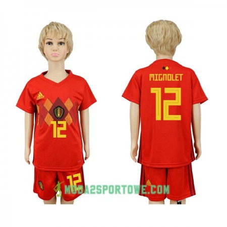 Koszulka Belgia Mignolet 12 Dziecięcy Mistrzostwa Świata 2018 Domowe Stroje Piłkarskie